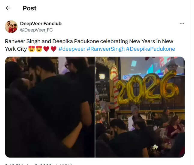 रणवीर सिंह और दीपिका पादुकोण का न्यूयॉर्क में न्यू ईयर सेलिब्रेशन