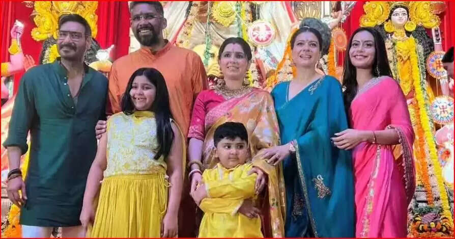 काजोल और रानी मुखर्जी का दुर्गा पूजा पंडाल: अजय देवगन का नया लोगो लॉन्च!