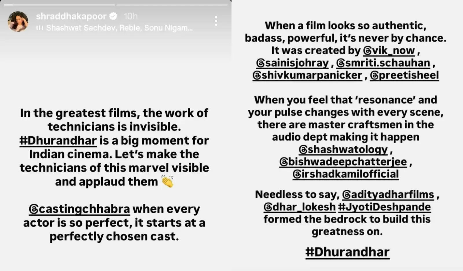 श्रद्धा कपूर ने 'धुरंधर' की तारीफ में कही ये खास बातें