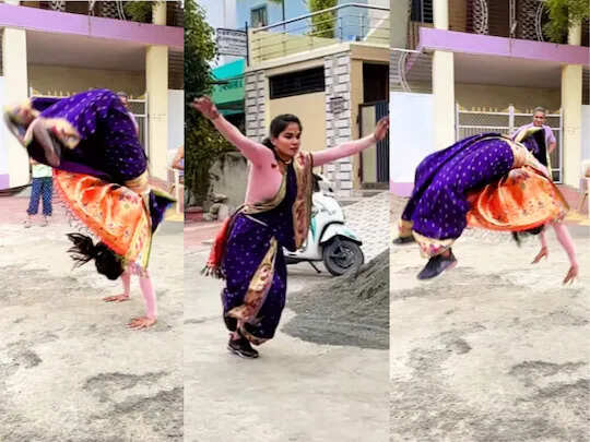 लोग सोशल मीडिया पर कई वीडियो देखते हुए अपना समय बिताते हैं। लेकिन इस कड़ी में कुछ वीडियो भी देखने को मिल रहे हैं, जो असली टैलेंट की पहचान हैं. और जो सही मायने में हुनरमंद होते हैं, उनकी प्रतिभा हर हाल में प्रभावित करती है। ऐसा ही एक वीडियो इन दिनों वायरल हो रहा है, जिसमें एक लड़की के पारंपरिक साड़ी पहनकर स्टंट करते ही लोग तालियां बजाने को मजबूर हो जाते हैं। लोग एथलीट की पारंपरिक शैली चुन रहे हैं।  इंस्टाग्राम अकाउंट mishaa_official पर शेयर किए गए एक वीडियो में एक लड़की को साड़ी में स्टंट करते देख लोग हैरान रह गए। पारंपरिक मराठी साड़ी पहने लड़की ने बैकफ्लिप करते हुए दर्शकों की सांसें थाम लीं। जल्द ही उनका स्टंट खत्म हो गया। लोग ताली बजाने लगे। वीडियो पोस्ट करने वाली मीशा पेशे से एथलीट हैं। वह अपने कई वीडियो अपने सोशल मीडिया अकाउंट्स पर शेयर करती रहती हैं। जो लोगों को खूब पसंद आ रहा है. आप साड़ियों में भी स्टंट देखते हैं.    साड़ी में स्टंट देख लड़की हैरान रह गई वायरल वीडियो में जैसे ही एक लड़की पर्पल मराठी साड़ी और पैरों में स्पोर्ट्स शूज पहनकर बैकफ्लिप स्टंट करना शुरू करती है, लोग उसे आंखों में आंसू लिए बस देखते रह जाते हैं। न तो स्टेडियम और न ही इनडोर हॉल, वह एक मराठी साड़ी पहनती है और ऊबड़-खाबड़ सड़क पर बैकफ्लिप करती है, और जब वह लगातार कई बैकफ्लिप करना बंद कर देती है, तो उसके चेहरे पर एक खुश मुस्कान खिल जाती है। पारंपरिक परिधान में परफेक्शन के साथ किए गए इस स्टंट ने सभी को हैरत में डाल दिया।   एथलीट का पारंपरिक अंदाज दिल जीत रहा है एथलीट आमतौर पर स्टंट, जिम या किसी भी खेल के लिए वेस्टर्न वियर में देखे जाते हैं। क्योंकि लोगों का मानना ​​है कि पारंपरिक परिधान इन खेलों की पूर्णता में बाधक हो सकते हैं। लेकिन जिस तरह से वीडियो में लड़की ने पूरी सफाई और परफेक्शन के साथ पूरी पारंपरिक साड़ी पहनकर स्टंट को अंजाम दिया, वह काबिले तारीफ है। यही वजह है कि वीडियो देखने वाले इसकी खूब तारीफ करने पर मजबूर हो रहे हैं. साड़ी में स्टंट गर्ल का नाम मीशा है जिनके इंस्टाग्राम पर 5.78 से ज्यादा फॉलोअर्स हैं।