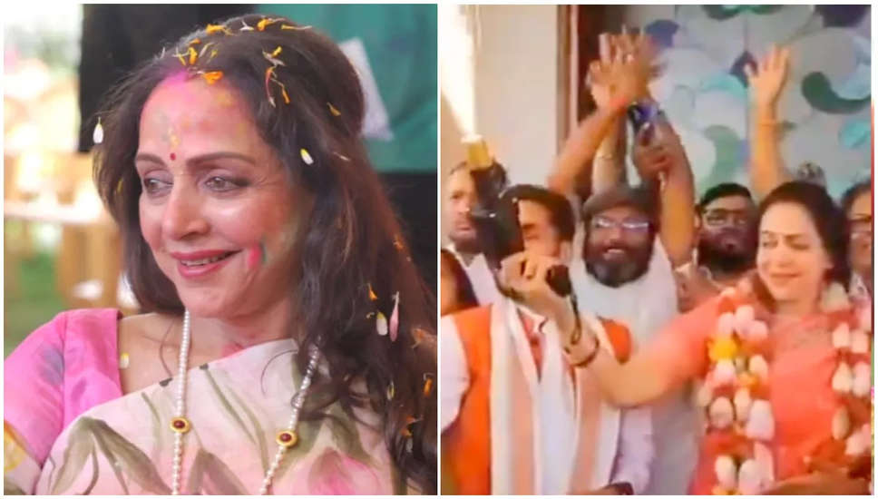 Hema Malini ने 'क्रैकर गन' के साथ मनाया जीत का जश्न, ड्रीम गर्ल का ये नया अंदाज देख चेहरे पर आ जाएगी मुस्कान