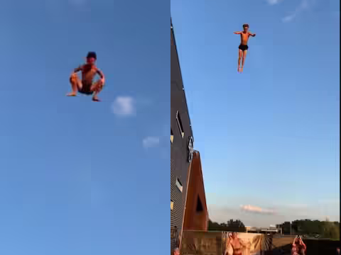 एक साहसिक कार्य किसे पसंद नहीं है? लेकिन इसका लुत्फ उठाने की हिम्मत हर किसी में नहीं होती। न ही हर उद्यम का प्रयास किया जा सकता है। ऐसे में एक लड़के ने न सिर्फ एडवेंचर का लुत्फ उठाया बल्कि अपनी हिम्मत और प्रतिभा से प्रकृति को जीतते हुए भी नजर आया. जी हां, उन्होंने प्रकृति को इस तरह ललकारा कि वह गुरुत्वाकर्षण को धता बताते हुए हवा में गोता लगाते नजर आए, जिससे पृथ्वी पर जीवन संभव हो सका। और आकाश का अर्थ है कि वह बिना गुरुत्वाकर्षण के एक स्थान पर रुक गया।  ट्विटर के @NextSkillslevel पर एक वीडियो शेयर करते हुए लड़के ने हवा में लहराकर सभी को चौंका दिया। पृथ्वी के अलावा और कहीं रुकना संभव नहीं है। और लड़के ने हवा में गोता लगाकर गुरुत्वाकर्षण को चुनौती दी। वीडियो को 3 लाख से ज्यादा व्यूज मिल चुके हैं  लड़का हवा में गोता लगाते हुए हैरान रह गया वायरल वीडियो में एक लड़का हवा में डाइविंग करता नजर आ रहा है। वो भी एक या दो बार नहीं बल्कि कई बार वह पलटे। इस बीच वीडियो में उन्हें देखकर कोई भी हैरान रह जाएगा. दरअसल लड़का दोस्तों की मदद से ट्रैम्पोलिन के जरिए हवा में उछल रहा था। जहां लोग आसमान में ऊपर जाने के बाद जल्दी से ट्रैम्पोलिन पर वापस आ जाते थे, वह काफी देर तक हवा में उछलता और कुतरे की तरह घूमता और ट्रैम्पोलिन पर वापस आ जाता, जिससे किसी का भी सिर घूम जाता।   एक गुरुत्वाकर्षण-विरोधी कलाबाज़ी गुरुत्वाकर्षण को चुनौती देने और लंबे समय तक हवा में रहने की क्षमता के कारण लोग इस लड़के की कलाबाजी को विलक्षण प्रतिभा बता रहे हैं। साथ ही ये भी कह रहे हैं कि लड़के ने ग्रेविटी की थ्योरी को खत्म कर दिया है. लड़का अपने दोस्तों की मदद से ट्रैंपोलिन पर हैरतअंगेज छलांग लगाता नजर आ रहा है। लेकिन सामान्य नहीं, बल्कि ट्रैम्पोलिन पर पूरी ताकत से कूदने से लड़का इतनी ऊंचाई तक पहुंच जाता था, जहां से उसे नीचे आने में काफी समय लग रहा था, इस दौरान उसने हवा में 7-8 बार कलाबाजी करके दर्शकों को रोमांचित कर दिया। .