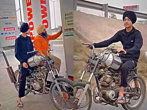 हम भारतीयों का जुए से कोई मुकाबला नहीं है। दुनिया जो भी बनाती है, हम उसे अपनी जरूरतों के हिसाब से फिट करते हैं। ऐसा ही एक वीडियो इन दिनों इंस्टाग्राम पर वायरल हो रहा है. जिसे देखकर आप इस बात का अंदाजा लगा सकते हैं। वीडियो में एक शख्स अपने बाइक के शौक को इस तरह पूरा करता है कि लोग उसे देखकर चौंक जाते हैं।  वीडियो में देखा जा सकता है कि एक लड़का अपनी अनोखी बाइक से पेट्रोल पंप पर पहुंचा है. यह देख वहां मौजूद लोग सहम गए। इस लड़के ने ट्रैक्टर साइलेंसर, मिल्क टैंक मिलाकर ऐसी बाइक बना ली है, जिसे देखकर बड़े-बड़े इंजीनियर भी हैरान रह जाएंगे. पेट्रोल मिलने के बाद लड़का अपनी जुगाड़ बाइक पर सड़क पर तेजी से दौड़ता नजर आ रहा है। वीडियो को इससे पहले पिछले साल नवंबर में शेयर किया गया था, लेकिन अब इसे सोशल मीडिया पर खूब लाइक्स मिल रहे हैं.   दूध की टंकी में पेट्रोल गौर से देखने पर पता चलता है कि उसने ट्रैक्टर के साइलेंसर से बाइक का साइलेंसर बनाया है। दूध की टंकी पेट्रोल टैंक की तरह काम करती है। इंजन एक दोपहिया वाहन प्रतीत होता है। इसका एक भाग खुला दिखाई देता है अर्थात यह किसी चीज से ढका हुआ नहीं होता है। एक सीट भी है जिसका उपयोग ड्राइवर को बैठने के लिए किया जाता है। वीडियो पंजाब के किसी इलाके का लग रहा है।  3 मिलियन व्यूज मिले इस वीडियो को इंस्टाग्राम पर ekamdhillon00_ अकाउंट से शेयर किया गया है. वीडियो को काफी पसंद किया जा रहा है.इसे अब तक सात लाख से ज्यादा लोग लाइक कर चुके हैं. इसे तीन करोड़ से ज्यादा व्यूज मिल चुके हैं और हजारों लोगों ने इस पर कमेंट किया है। लोग तरह-तरह के कमेंट कर रहे हैं. एक यूजर ने लिखा, दुर्लभ संसाधनों का सही इस्तेमाल करना इनसे सीखना चाहिए। एक ने पूछा भाई पेट्रोल से चलती है या दूध से तो दूसरे ने लिखा दिमाग है तो कुछ नहीं हो सकता। एक अन्य यूजर ने कहा कि महंगाई बढ़ रही है, अब ऐसे ही उपाय करने होंगे। वैसे भाई का दिमाग बहुत तेज है।